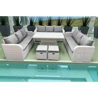 3 3-Seater Sofa With Lifting Table & 2 Stools
