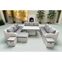 3 3-Seater Sofa With Lifting Table & 3 Stools