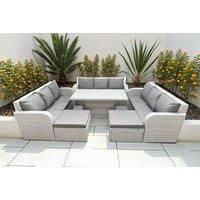 3 3-Seater Sofa With Lifting Table & 2 Stools