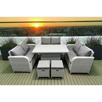 3 Loveseat Sofa With Lifting Table & 2 Stools