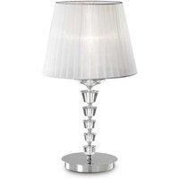 Ideal Lux Pegaso TL1 Big E27 Chrome, White Table Lamp