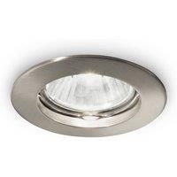 Ideallux Jazz downlight round, GU10 set of 3 nickel