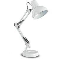 Ideallux Kelly table lamp with articulated arm, E27, white