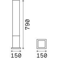 Edo Square Outdoor Bollard Anthracite IP44