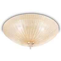 Shell Amber Glass Six Light Wall/Ceiling Light - Ideal Lux 140193