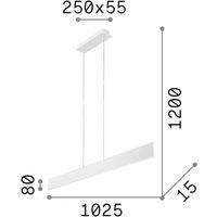 Ideal Lux Desk - Integrated LED Linear Ceiling Pendant Lamp 1 Light Black 3000K