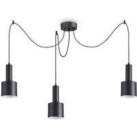 Ideal Lux Holly - Indoor Ceiling Pendant Lamp 3 Lights Black, E27