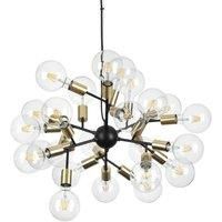 Ideal Lux Spark - Indoor Multi Arm Ceiling Pendant Lamp 24 Lights Black, E27