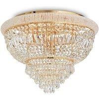 Ideal Lux Dubai - Indoor 24 Lights Flush Chandelier Ceiling Lamp Gold, E14