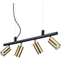 Ideal Lux Dynamite - Indoor 4 Lights Spotlight Ceiling Pendant Lamp Brass Satin, GU10