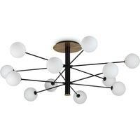 Ideal Lux Cosmopolitan 12 Arm Multi Arm Semi Flush Ceiling Light Black