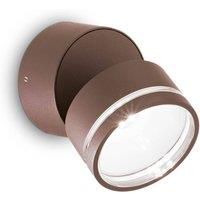 Ideal Lux Omega Round Single Spotlight Coffee IP54 4000K