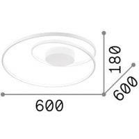 Ideal Lux OZ Dimmable Swirl Integrated LED Semi Flush Light Black, 3000K