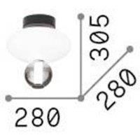 Ideallux Ideal Lux LED ceiling lamp Lumiere-2, opal/grey glass, black