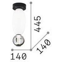 Ideallux Ideal Lux LED ceiling lamp Lumiere-1, opal/grey glass, black