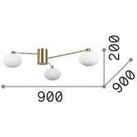 Ideallux Ideal Lux Hermes ceiling light, white, 90 cm, 3-bulb, glass