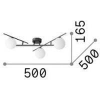 Ideallux Ideal Lux Atlas ceiling light, white, 3-bulb, metal, glass