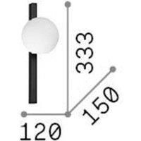 Ideallux Ideal Lux Binomio wall light, white, 1-bulb, metal, glass