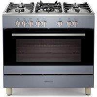 KENWOOD CK500DF-SL 90 cm Dual Fuel Range Cooker £ Slate Grey & Chrome, Silver/Grey