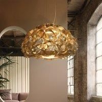 Slamp hanging light Quantica, gold-coloured, 75 cm