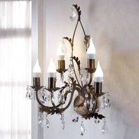 ONLI Teresa crystal wall light, bronze five-bulb