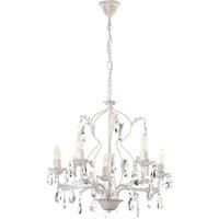 ONLI Teresa crystal chandelier, ivory 5-bulb