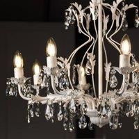 Euluna Teresa crystal chandelier, ivory 8-bulb