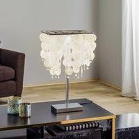 Makani table lamp, chrome, shell decoration