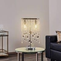 ONLI Laila table lamp, crystal elements, 2-bulb