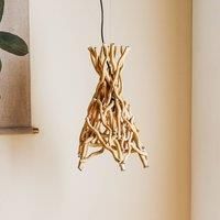 ONLI Agar hanging light, lampshade made of wood