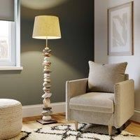 Euluna Vera floor lamp, fabric lampshade stone decoration