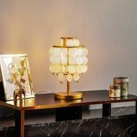 Euluna Ruben table lamp with mother-of-pearl discs