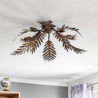 ONLI Felce ceiling light as a fern in bronze, 75 cm