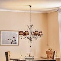 Euluna Jacqueline chandelier, six-bulb, black