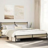 Metal Bed Frame without Mattress Sonoma Oak 180x200 cm Super King