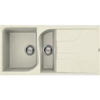 Reginox Ego Reversible Composite Kitchen Sink & Drainer 1.5 Bowl in Cream Granite Composite