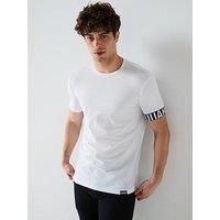 Dsquared2 T-Shirt Short Sleeve White Black Logo Men's T-Shirt White Cotton 2024