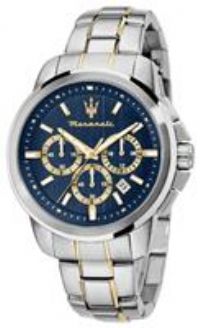 Maserati Successo 44Mm Chr Blue Dial Mens Watch Stainless Steel