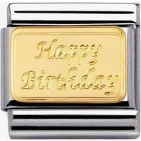 Nomination CLASSIC Gold Engraved Signs Happy Birthday Charm 030121/09