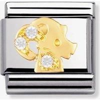 Nomination Composable Classic Star Sign Capricorn Stainless Steel, 18K Gold and Cubic Zirconium