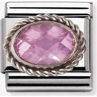 Nomination Composable Women/'s Bead Classic Faceted Czech Steel Silver 925 + Pink Stone