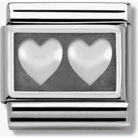 Nomination CLASSIC Silvershine Oxidised Double Heart Charm 330102/02