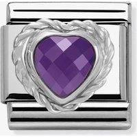 GENUINE Nomination Classic Faceted Purple Heart Steel Charm 330603/001 / £25 RRP