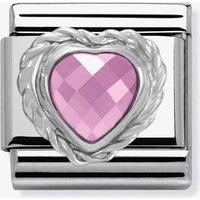 GENUINE Nomination Classic Faceted Pink Heart Steel Charm 330603/003 / £25 RRP