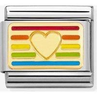 Nomination CLASSIC Composable Gold Rainbow Heart Flag Bracelet 030000 + 030263/24