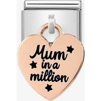 Nomination CLASSIC Composable Limited Edition Rose Gold Heart Pendant Mum In A Million Charm 431802/02