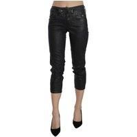 John Galliano Chic Black Mid Waist Cropped Women's Jeans Authentic