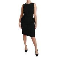 Dolce&Gabbana Women Black Dress Acetate Solid Stretch Knee Length Sheath Bodycon