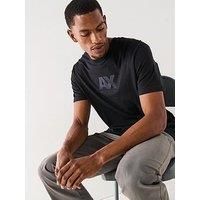 Armani Exchange Men/'s Short Sleeve Printed Logo Round Collar T-Shirt, Black, XXL