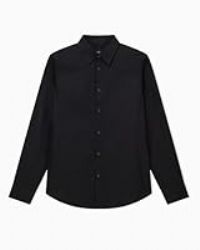 Armani Exchange Men/'s Essential, Tone Monogram Logo Texture Shirt, Black, XL